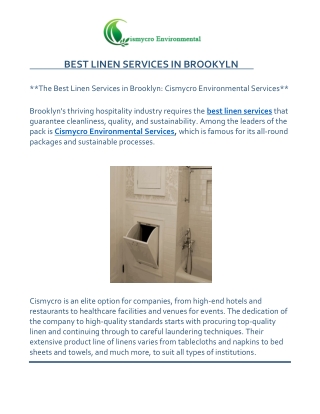 BEST LINEN SERVICES IN BROOKYLN