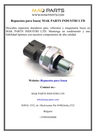 Repuestos para Isuzu MAK PARTS INDUSTRI LTD