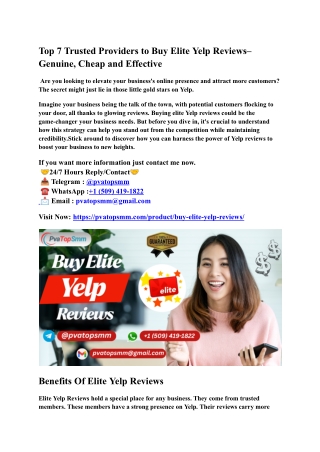 Top 7 Trusted Providers to Buy Elite Yelp Reviews– Genuine, Cheap and Effective