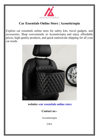 Car Essentials Online Store  Acoustictopia