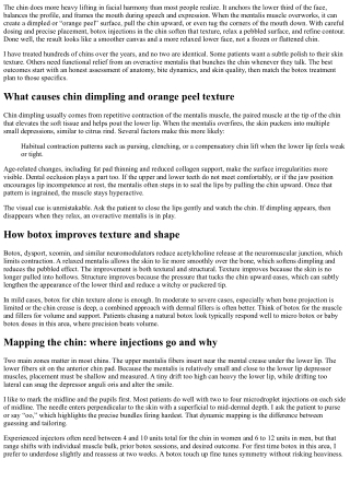 Chin Botox: Dimpling, Orange Peel Texture, and Contouring