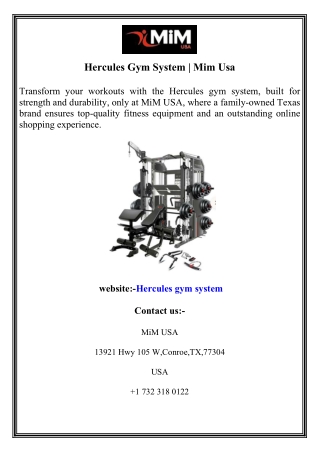 Hercules Gym System  Mim Usa