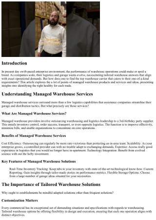 Locating the Ideal Match: Tailored Warehouse Solutions for Each Business