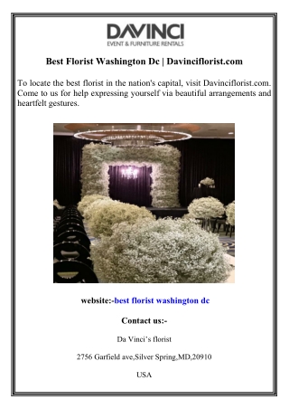 Best Florist Washington Dc  Davinciflorist.com