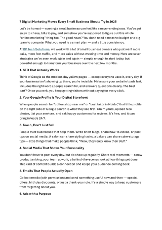 7 Digital Marketing Moves Every Small Business Should Try in 2025