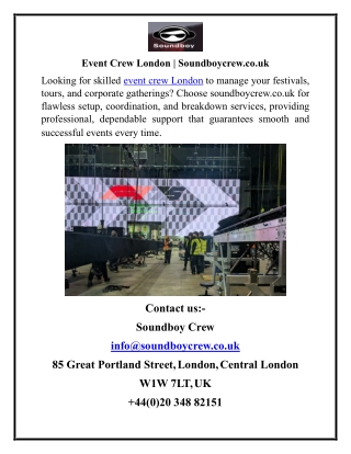 Event Crew London  Soundboycrew.co.uk