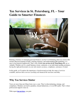 Tax Services in St
