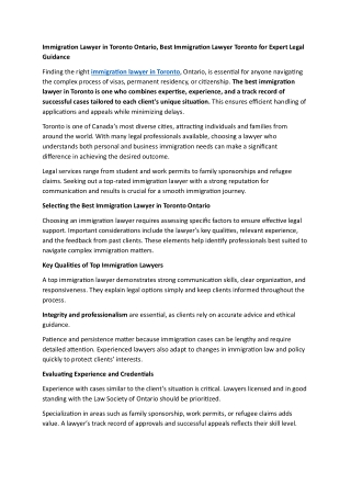 Immigration Lawyer Toronto, Best Toronto Immigration Lawyer for Expert Legal Support