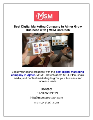 Best Digital Marketing Company in Ajmer Grow Business with  | MSM Coretech