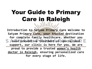 Primary care providers in raleigh nc