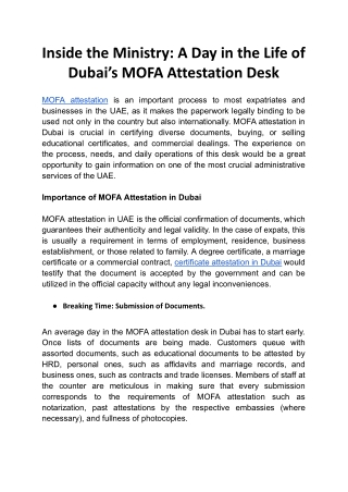 Inside the Ministry_ A Day in the Life of Dubai’s MOFA Attestation Desk