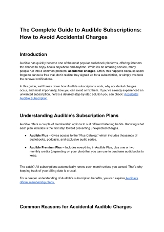 The Complete Guide to Audible Subscriptions