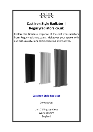 Cast Iron Style Radiator  Regucyradiators.co.uk