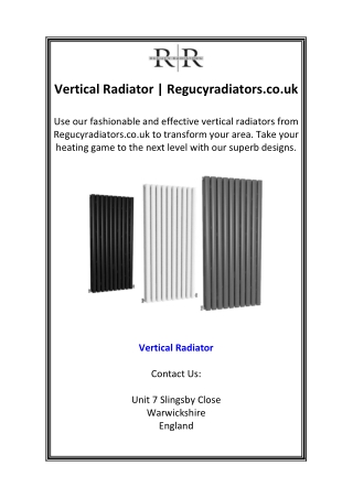 Vertical Radiator  Regucyradiators.co.uk