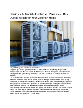 Daikin vs. Mitsubishi Electric vs. Panasonic_ Best Ducted Aircon for Your Victorian Home