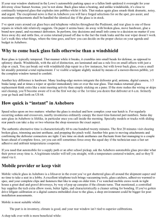 Back Glass Replacement in Asheboro: Fast and Reliable Solutions