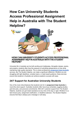 How Can University Students Access Professional Assignment Help in Australia with The Student Helpline (1)
