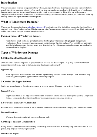 A Comprehensive Look at the Different Types of Windscreen Damage