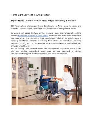 Home Care Services in Anna Nagar