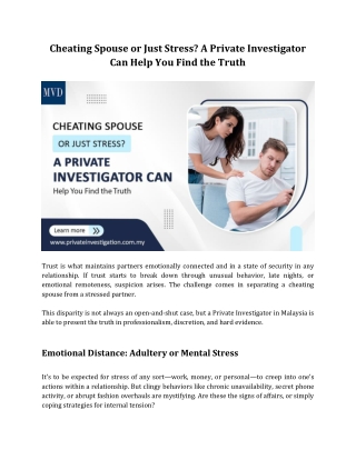 Cheating Spouse or Just Stress_ A Private Investigator Can Help You Find the Truth