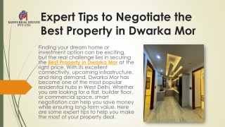 Expert Tips to Negotiate the Best Property in Dwarka Mor