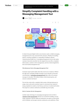 Simplify Complaint Handling with a Messaging Management Tool