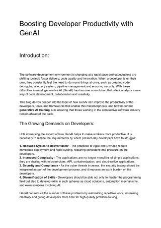 Boosting Developer Productivity with GenAI