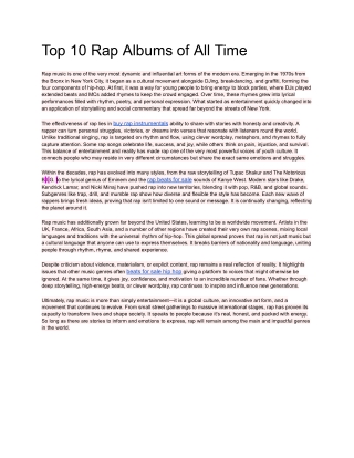 Top 10 Rap Albums of All Time