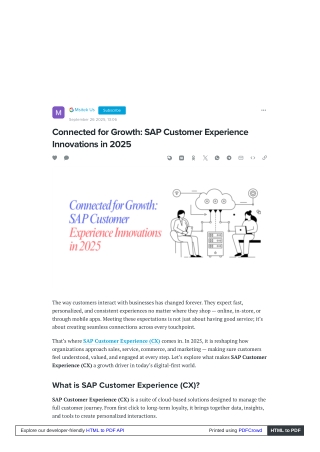 Transforming Business with SAP Customer Experience (CX)