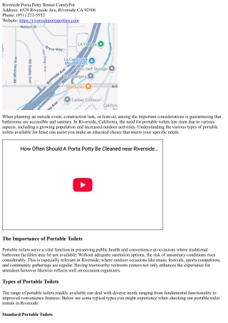 Checking Out the Various Types of Portable Toilets Available for Rent in Riversi