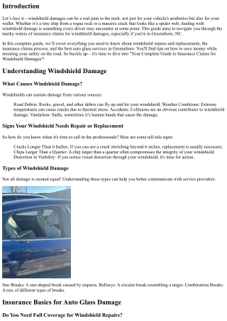 Your Complete Guide to Insurance Claims for Windshield Damages