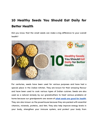 10 Healthy Seeds You Should Eat Daily for Better Health