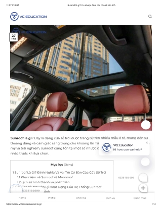 Sunroof là gì? Ưu nhược điểm của cửa sổ trời ô tô  Sunroof là gì?