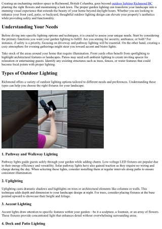 Garden Lighting Tips for a Stunning Richmond BC Landscape