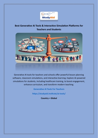 Best Generative AI Tools & Interactive Simulation Platforms for Teachers and Stu
