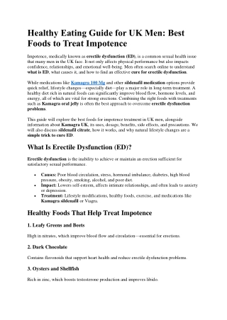 Healthy Eating Guide for UK Men