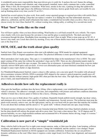 How to Choose the Best Auto Glass Shop in Sanford NC