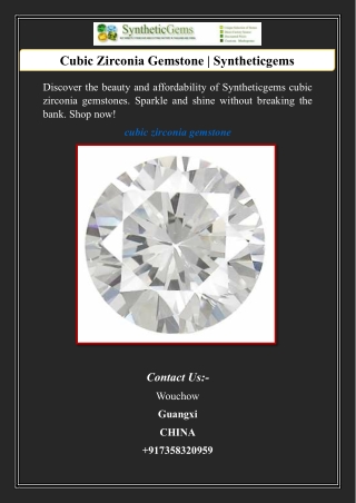 Cubic Zirconia Gemstone | Syntheticgems