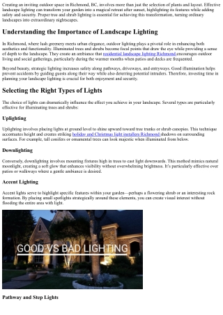 Tree and Shrub Lighting Tips for a Lush Landscape in Richmond BC