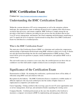 BMC Certification Exam