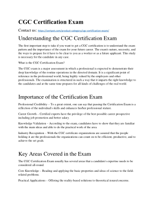 CGC Certification Exam