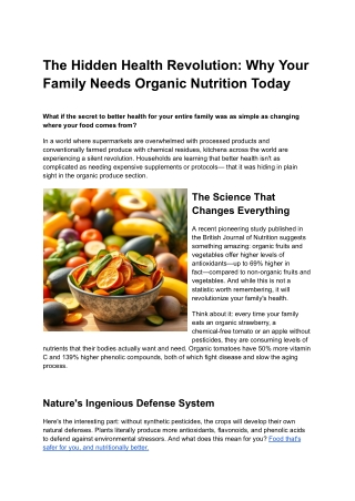 The Hidden Health Revolution_ Why Your Family Needs Organic Nutrition Today