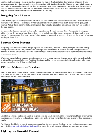 Effective Strategies For Maintaining A Beautiful Outdoor Space Year-Round.