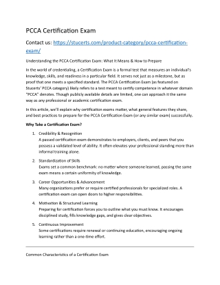 PCCA Certification Exam (1)