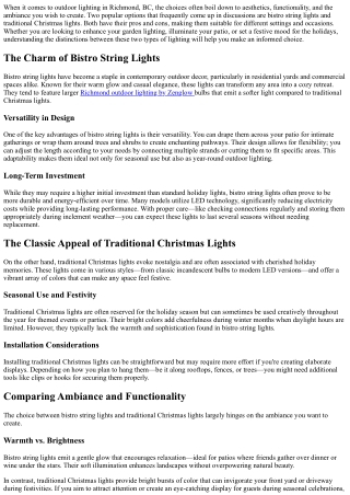 Bistro String Lights vs. Traditional Christmas Lights: Which is Right for You? I