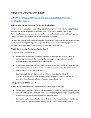 nurse org Certification Exam