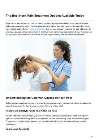 The Best Neck Pain Treatment Options Available Today