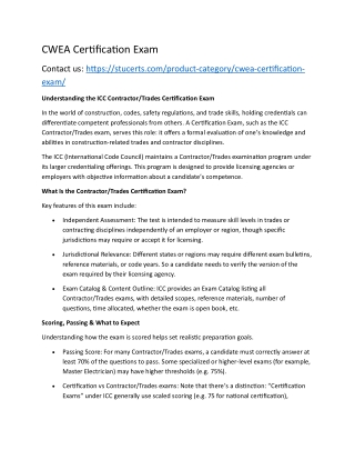 CWEA Certification Exam