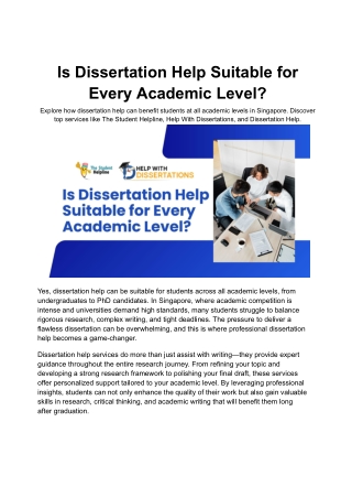 Is Dissertation Help Suitable for Every Academic Level?_
