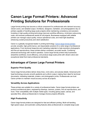 Canon Large Format Printers